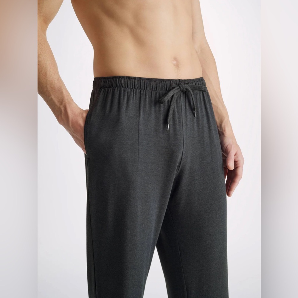 Derek Rose London Lounge Pants, Basel Micro Modal Stretch, Charcoal, Men’s Sz XL